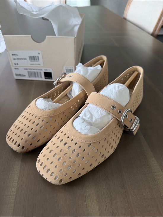 Dolce Vita Shoes - Dolce Vita Tan Perforated Mary Jane Flats with Buckle